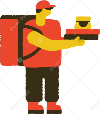 uomo di consegna del cibo PNG, SVG