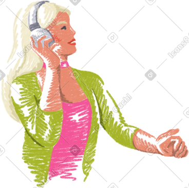 Woman with headphones PNG, SVG