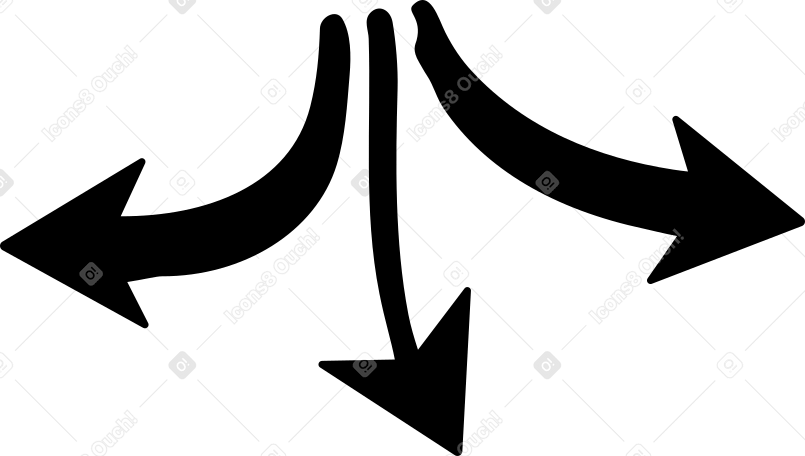 검은색 화살표 세 PNG, SVG