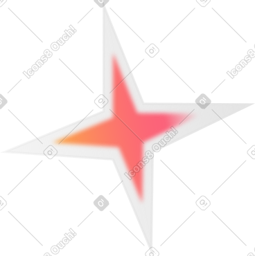 玻璃中模糊的红星 PNG, SVG