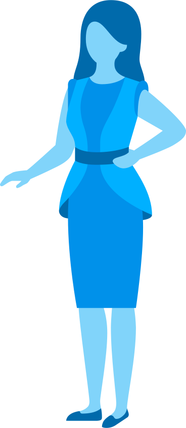 Mulher em tons de azuis PNG, SVG