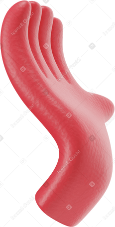 3D 붉은 피부 손 PNG, SVG