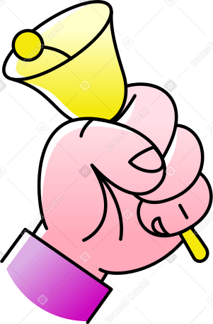 hand holding a bell PNG, SVG