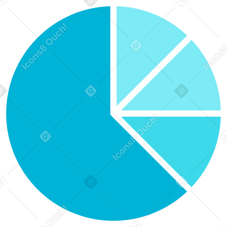 синяя круговая диаграмма в PNG, SVG