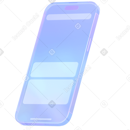 3D transparent glassy iphone PNG, SVG