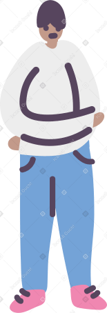 standing man with crossed arms Illustration in PNG, SVG