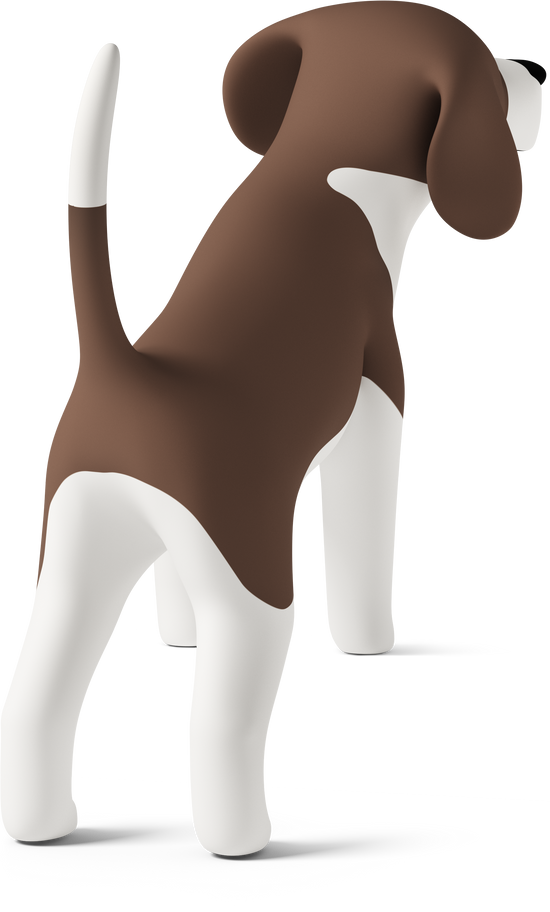 rear view of a beagle dog Illustration in PNG, SVG