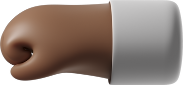 Fist of a dark brown skin hand turned to the left PNG, SVG