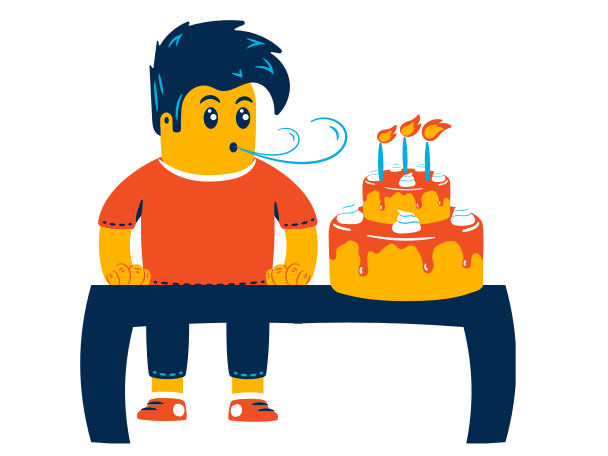 Boy celebrates his birthday Illustration in PNG, SVG