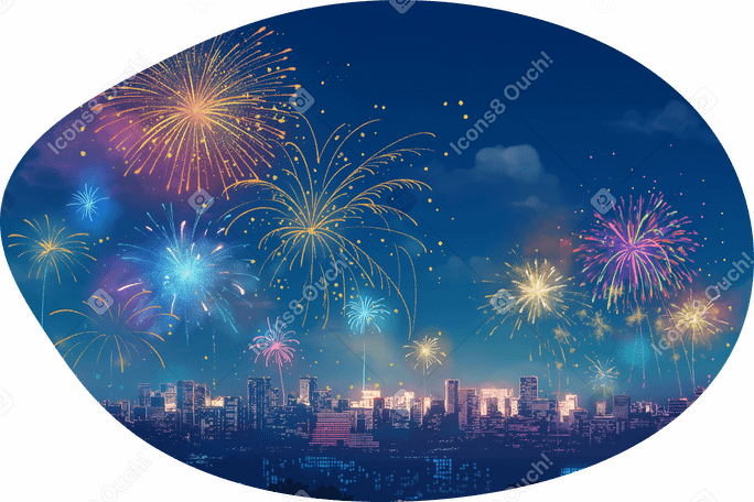 Fuochi d'artificio sullo sfondo del cielo notturno PNG, SVG