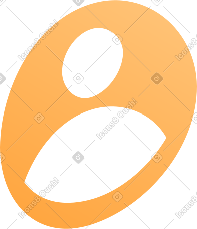 curved orange user icon PNG, SVG