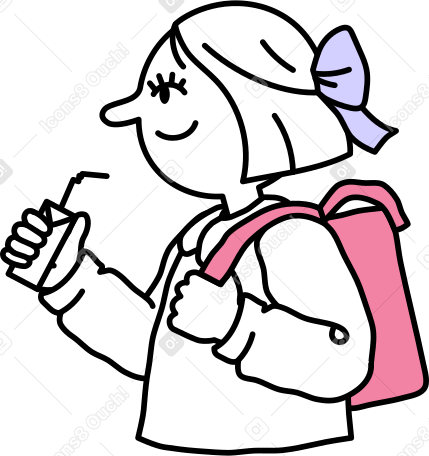 girl with a backpack PNG, SVG