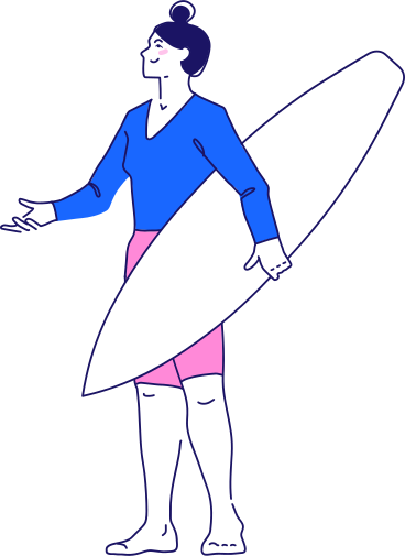 woman with surfboard PNG, SVG