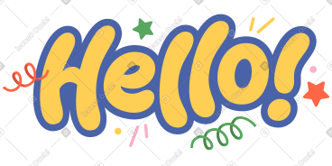 用装饰元素文字写上“hello!” PNG, SVG