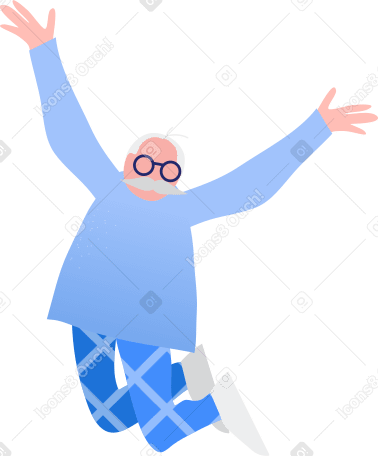 grandpa jumping Illustration in PNG, SVG