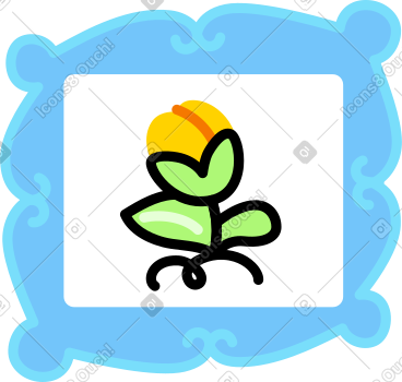 Painting with a flower PNG, SVG