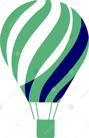 big balloon with basket Illustration in PNG, SVG