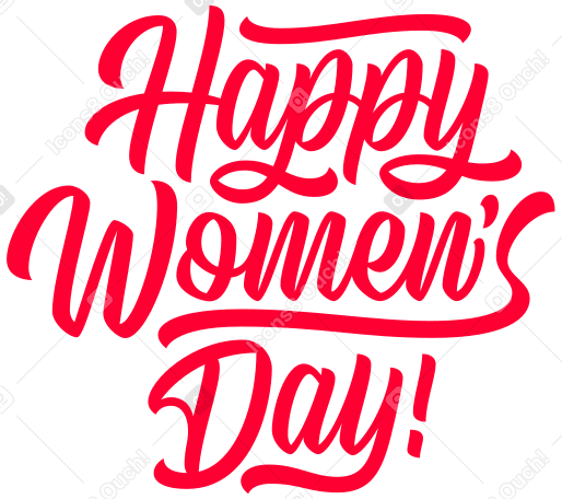 lettering happy women's day! in calligraphy style Illustration in PNG, SVG