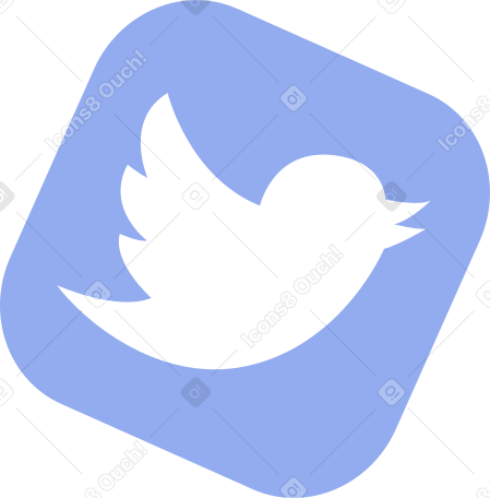 Blue twitter icon Illustration in PNG, SVG