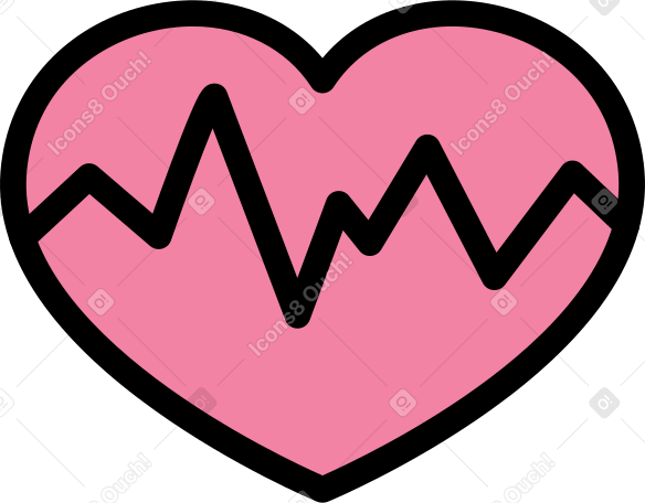 corazón con pulso PNG, SVG