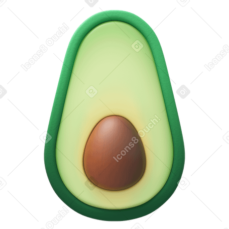 3D avocado в PNG, SVG