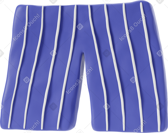 3D Blue pants with white stripes PNG, SVG