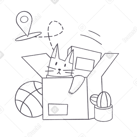 delivery concept with box and geolocation icon Illustration in PNG, SVG