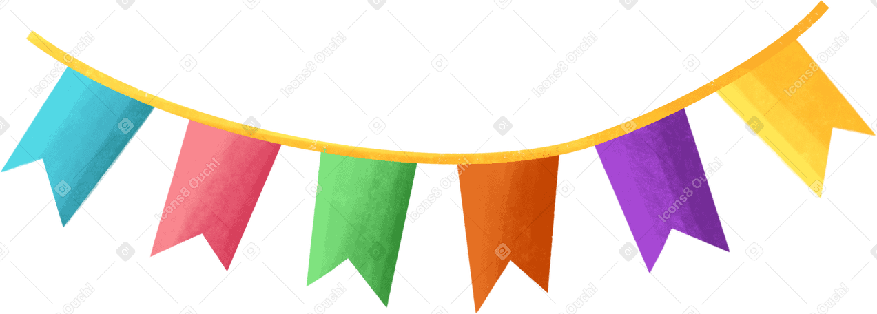 holiday colored flags Illustration in PNG, SVG