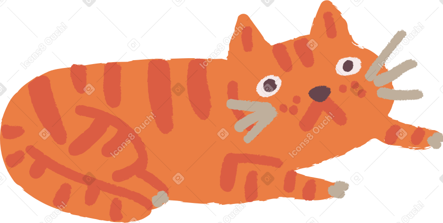 cat lying Illustration in PNG, SVG