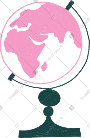 pink globe PNG, SVG