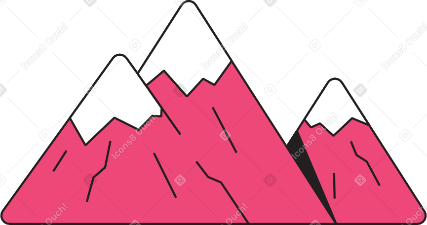 mountains with snowy peaks PNG, SVG