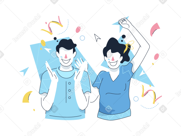 man and woman in good mood celebrating a holiday  PNG、SVG
