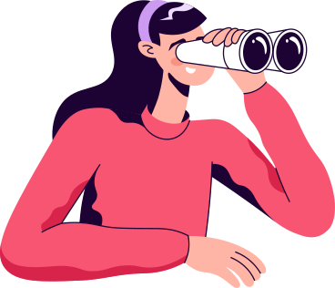 girl looking through binoculars PNG, SVG
