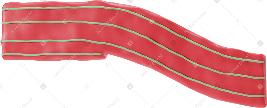 3D Torso in red cloth with green stripes PNG, SVG