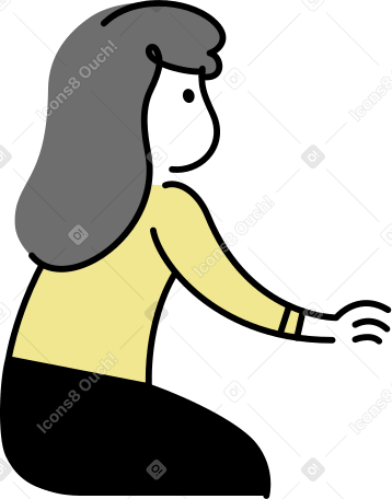 dos d'une femme assise PNG, SVG