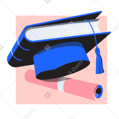 Higher education, academic cap and diploma  PNG, SVG