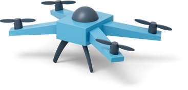Blue quadrocopter to the left PNG, SVG