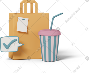 Delivery paper bag PNG, SVG