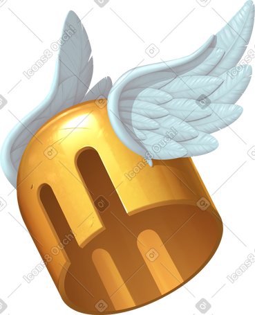 golden helmet with wings PNG, SVG