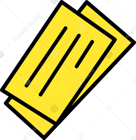 two yellow tiket Illustration in PNG, SVG