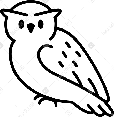 Страшная сова в PNG, SVG