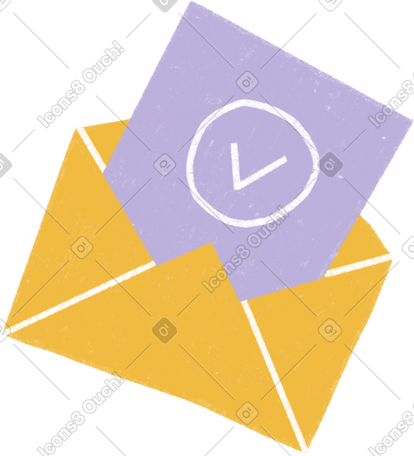 yellow envelope with a document PNG, SVG