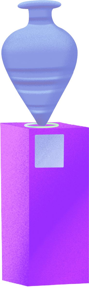 Antique vase on a purple base PNG, SVG