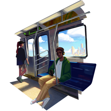 Passeggeri sul treno della metropolitana PNG, SVG