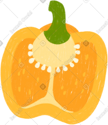 Pepper half PNG, SVG