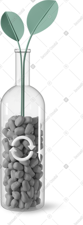 3D ecology bottle PNG, SVG