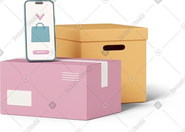 Online shopping and delivery package boxes PNG, SVG