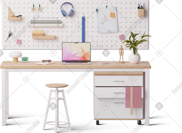 Front view of studio desk PNG, SVG