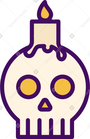 candle on the skull PNG, SVG