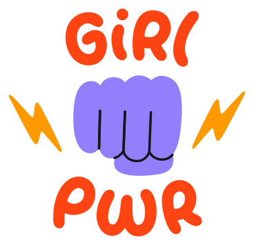 Main et lettrage autocollant girl power PNG, SVG